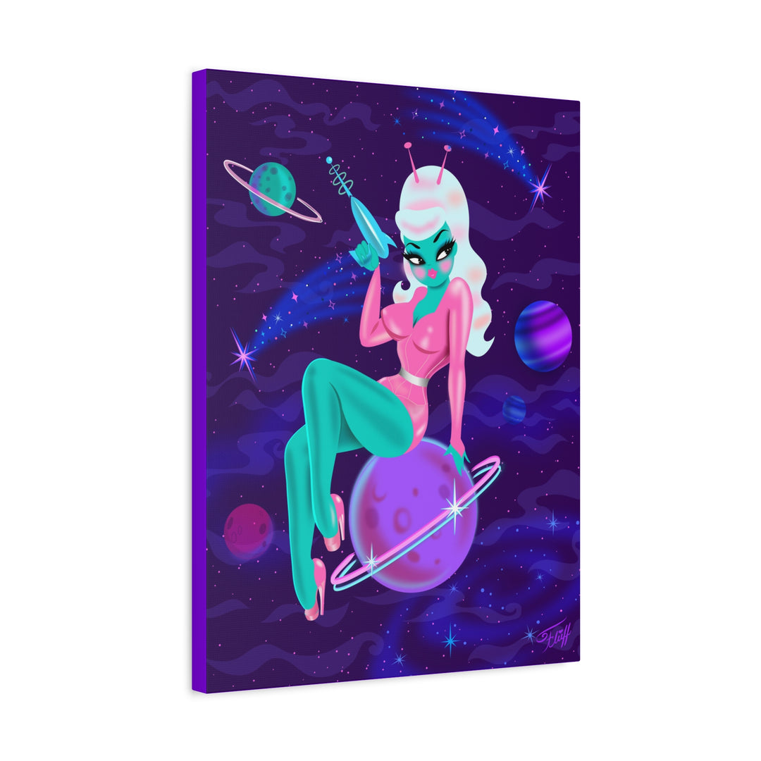Alien Girl on Saturn • Canvas Gallery Wrap