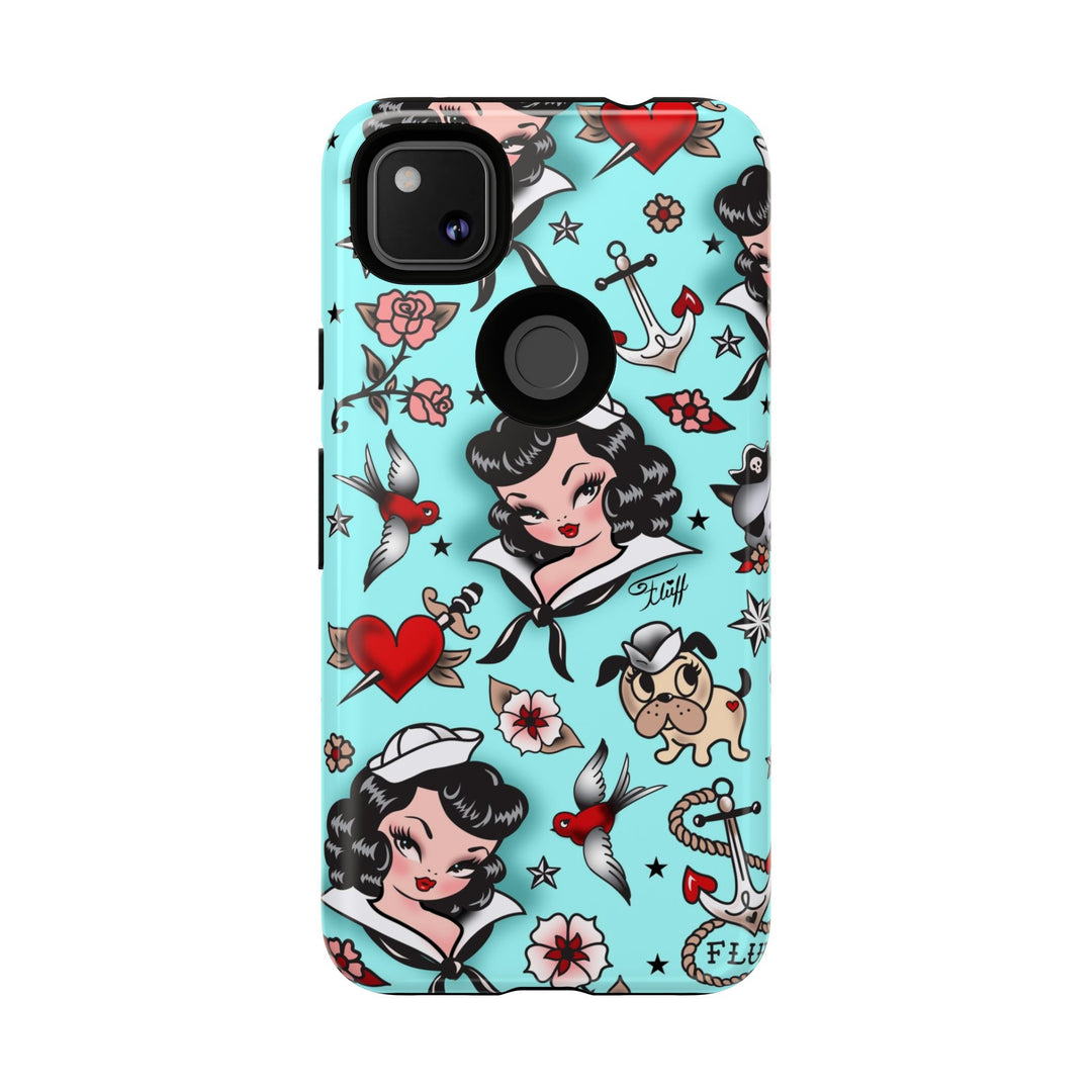 Suzy Sailor Girl on Light Blue • Phone Case