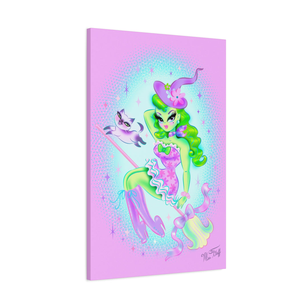 Fancy Frilly Witch on Lilac • Canvas Gallery Wrap