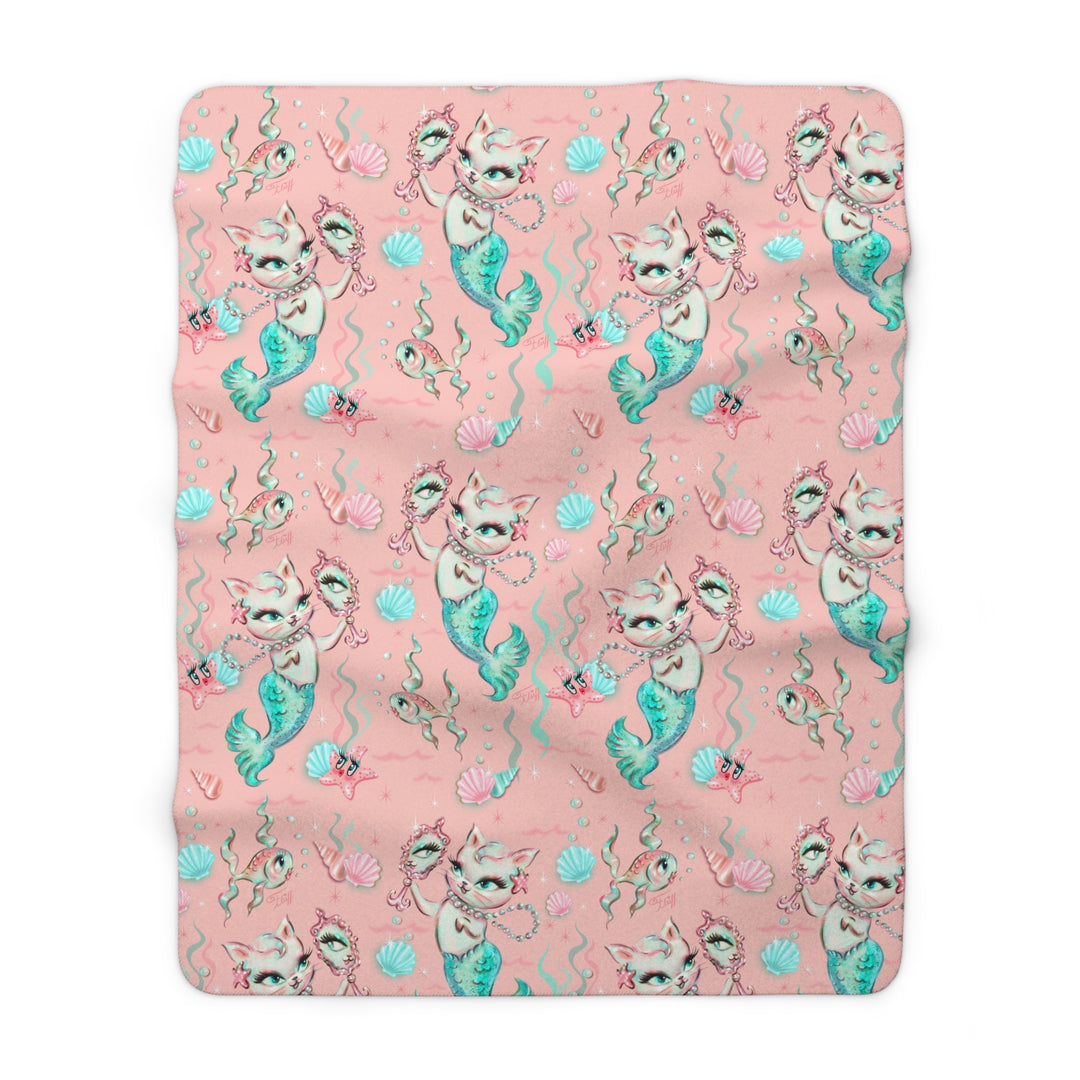 Merkittens with Pearls Blush  • Sherpa Fleece Blanket