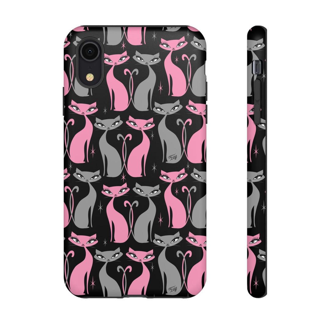 Mod Love Cats on Black • Tough Phone Case