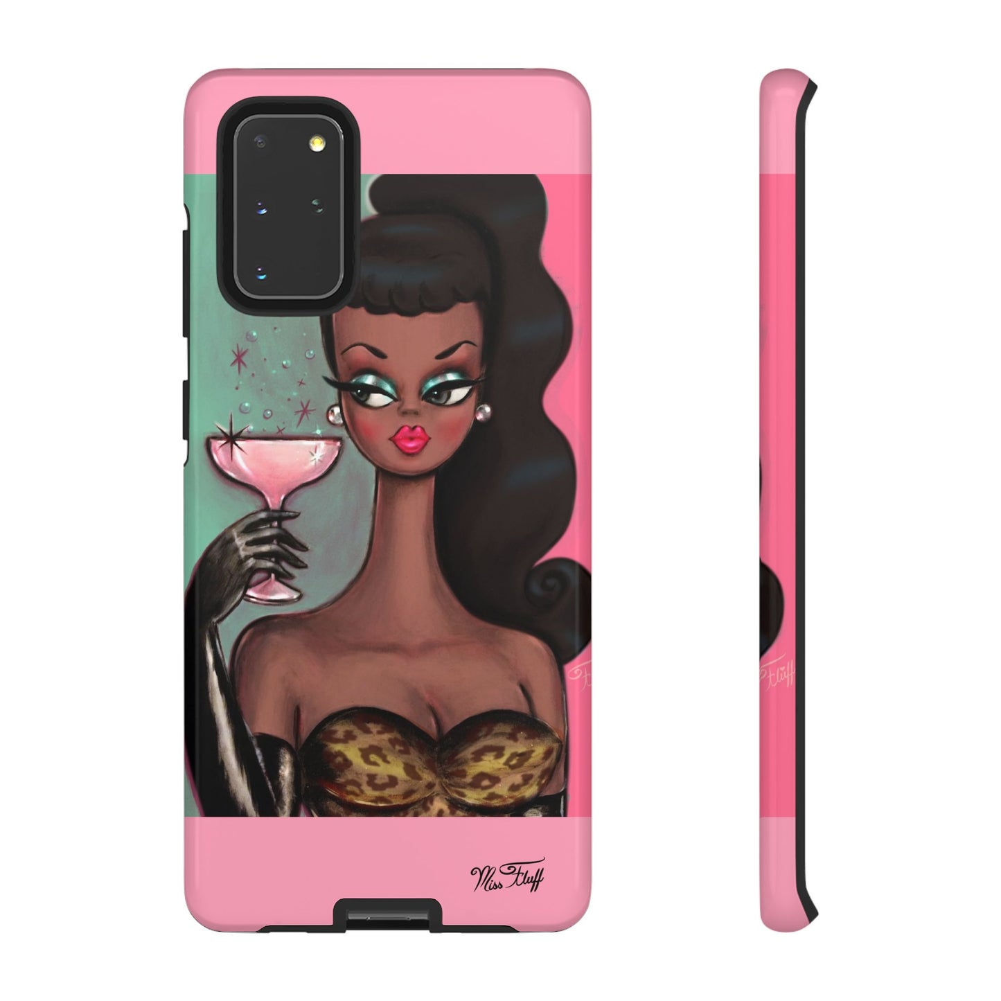 Brunette with Pink Champagne • Tough Phone Case