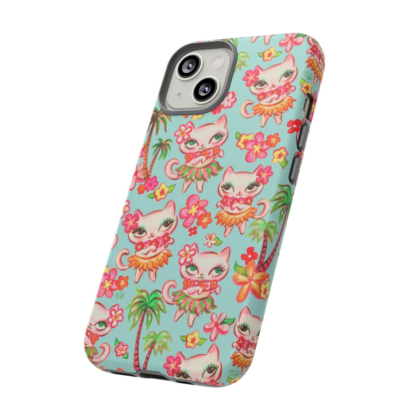 Hula Kitties Aqua • Tough Phone Case