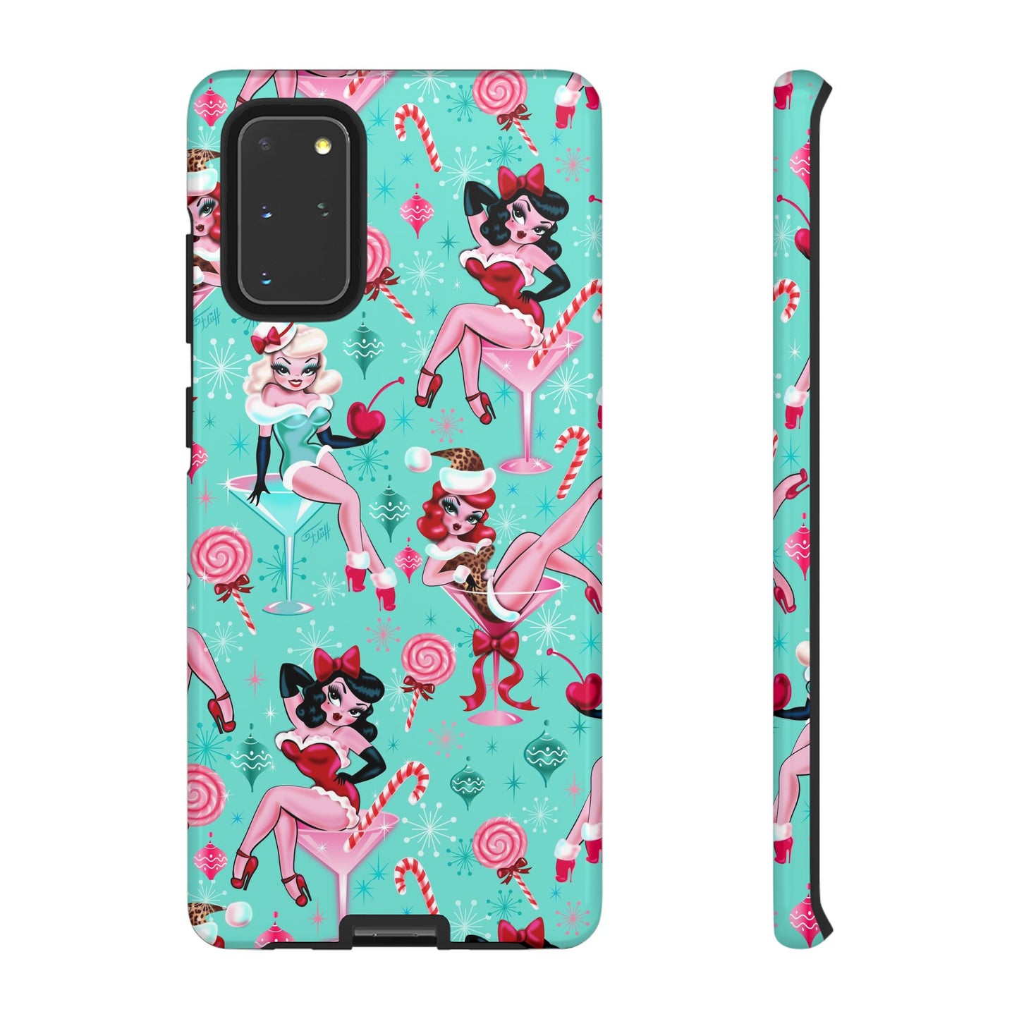 Christmas Candy Martini Pinup Girls • Tough Phone Case