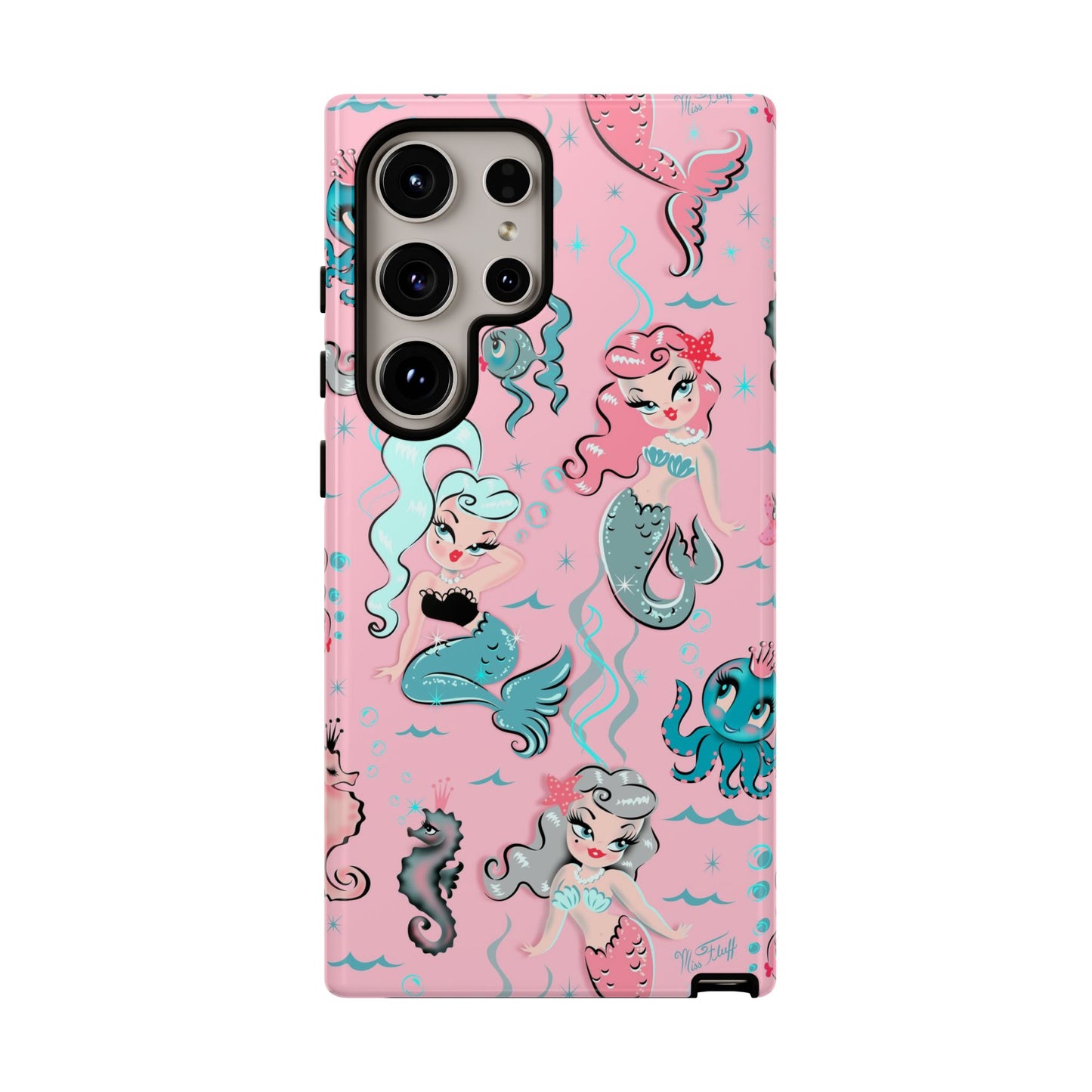 Babydoll Mermaids on Pink • Tough Phone Case