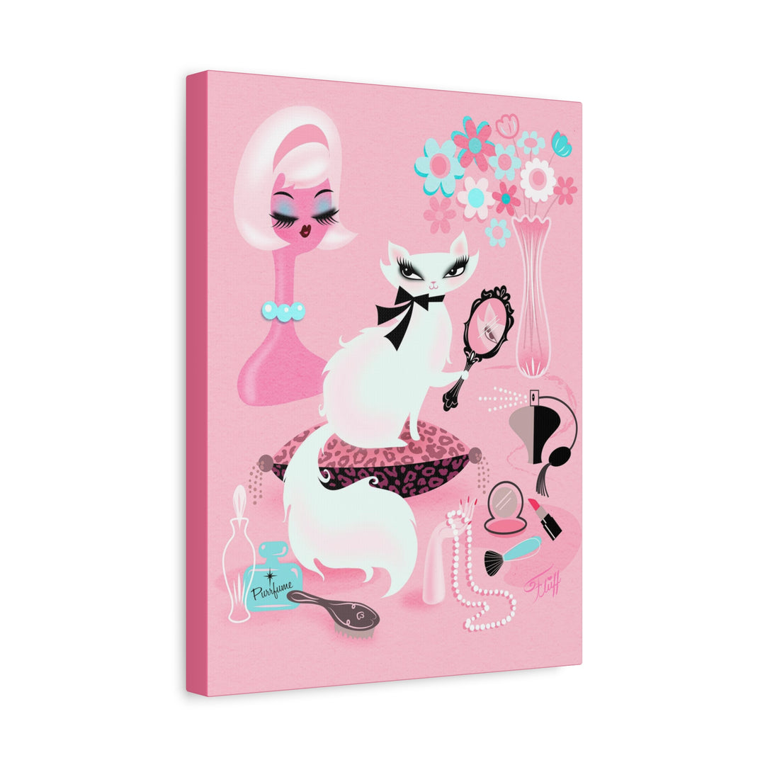 Boudoir Kitty with Mirror • Canvas Gallery Wrap