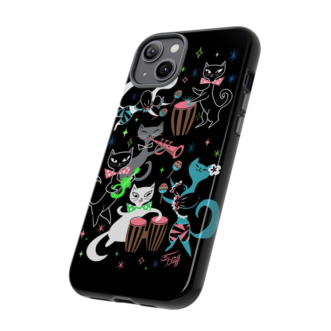 Mambo Kitties Band on Black • Tough Phone Case