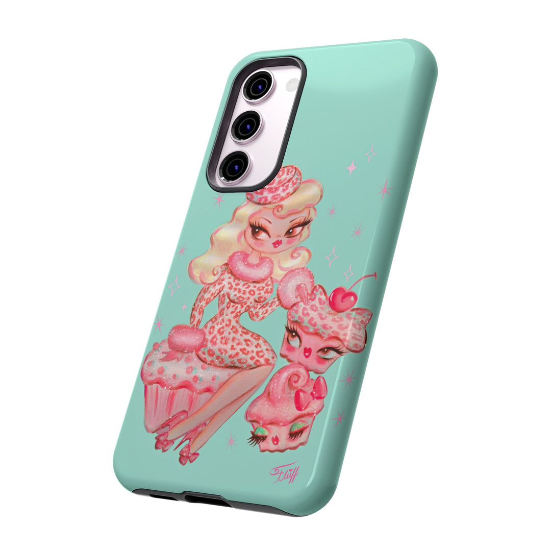 Leopard and Pink Cupcake Girl • Tough Phone Case