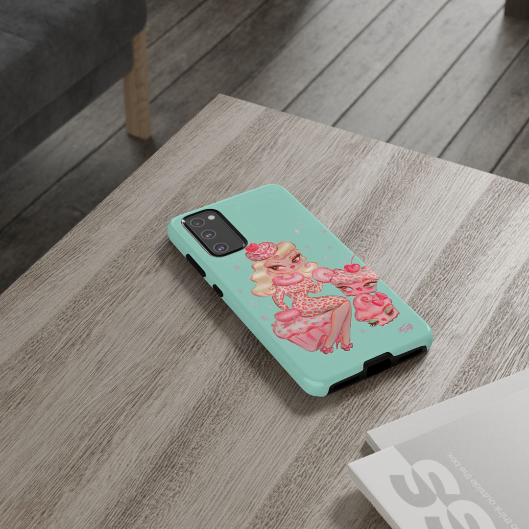 Leopard and Pink Cupcake Girl • Tough Phone Case