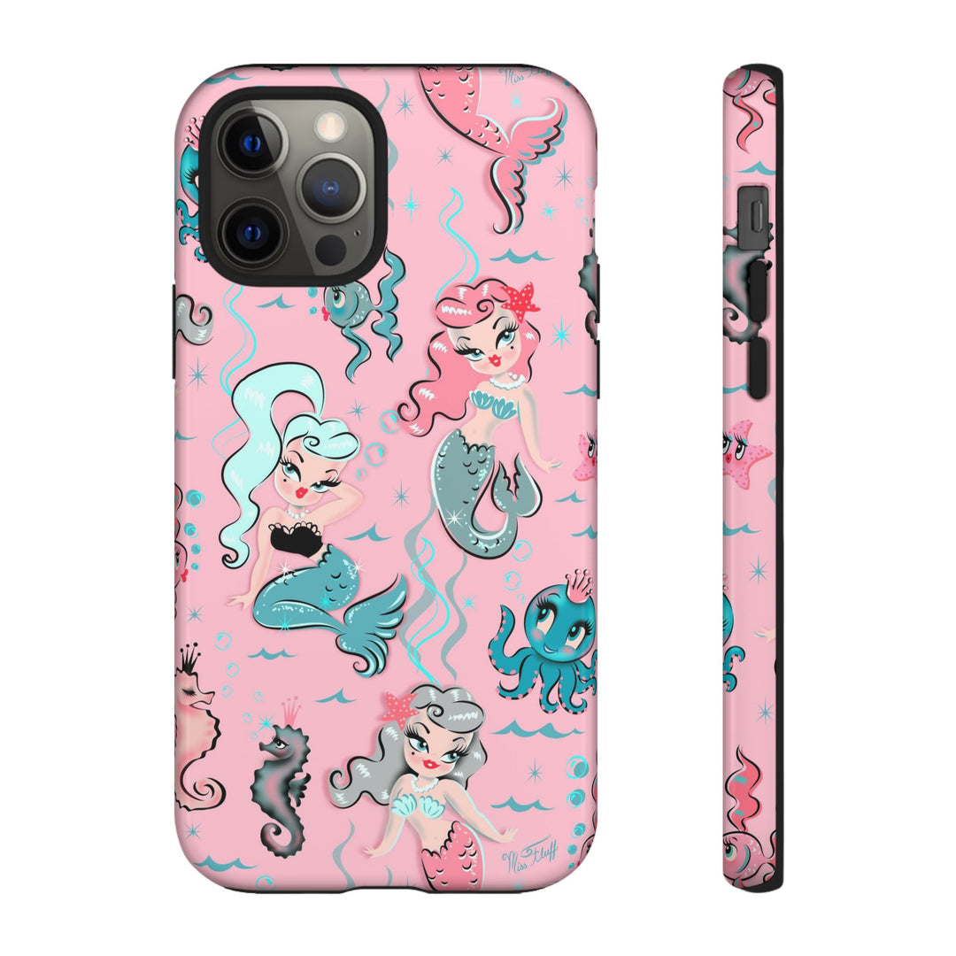 Babydoll Mermaids on Pink • Tough Phone Case