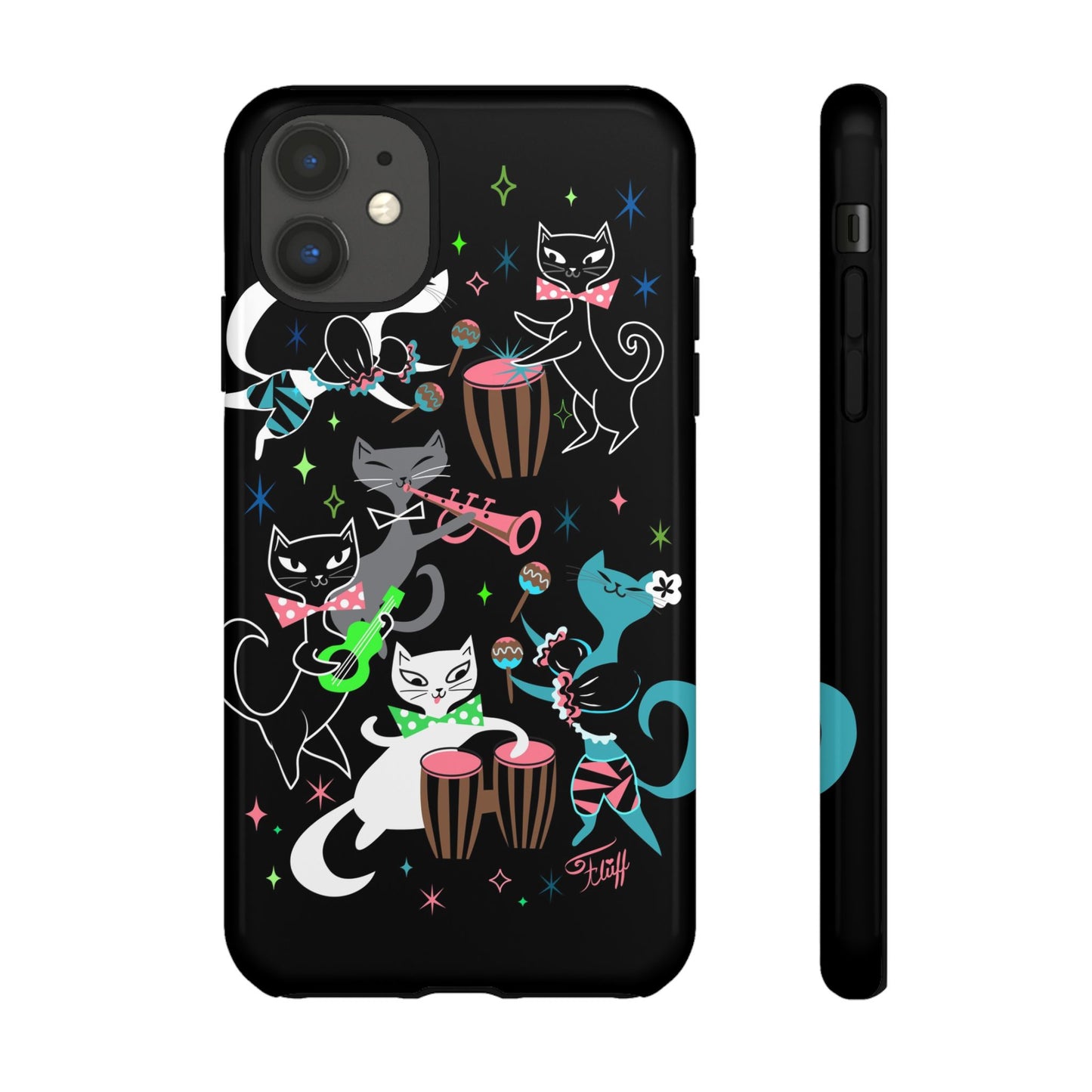 Mambo Kitties Band on Black • Tough Phone Case