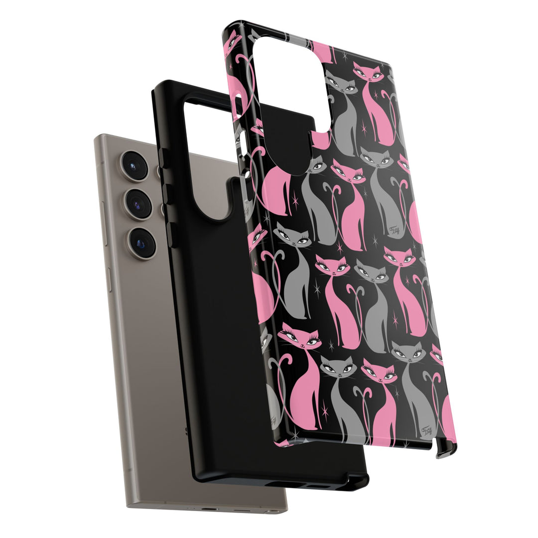 Mod Love Cats on Black • Tough Phone Case