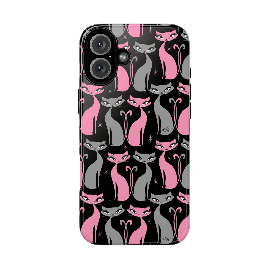 Mod Love Cats on Black • Tough Phone Case