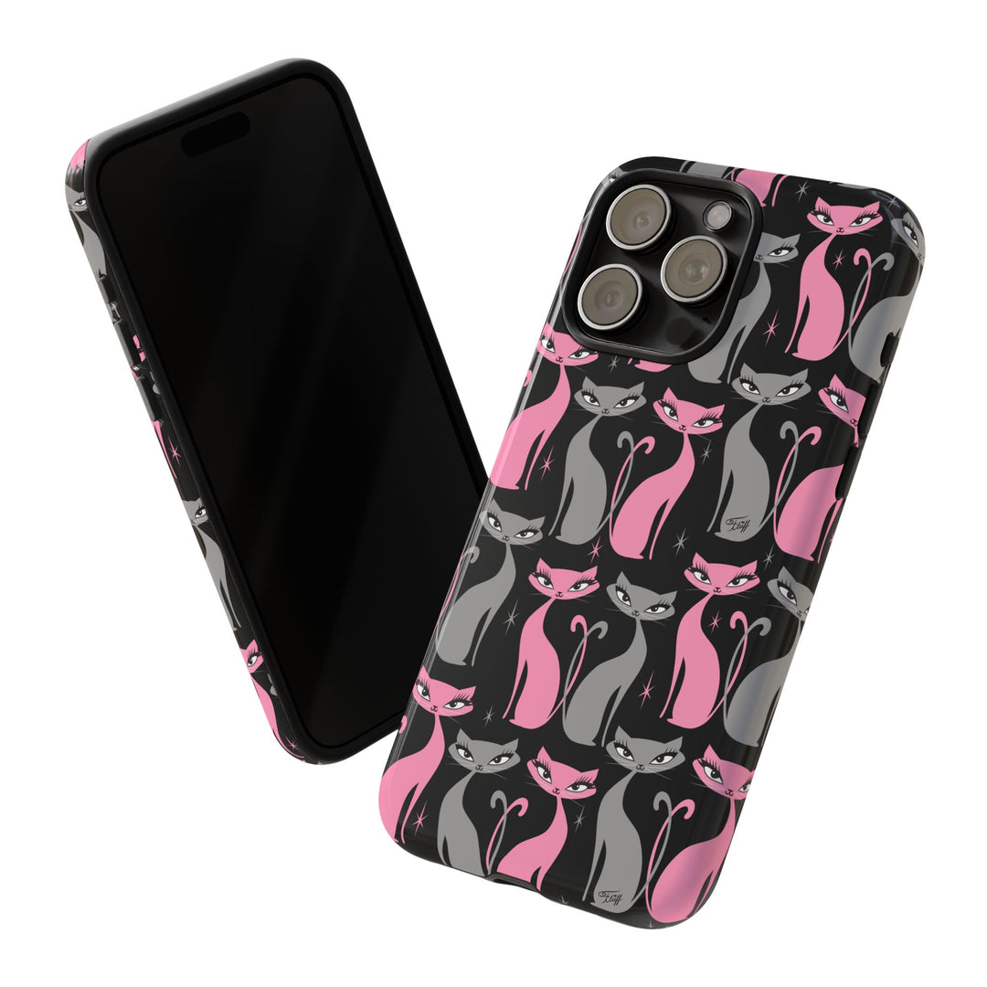 Mod Love Cats on Black • Tough Phone Case