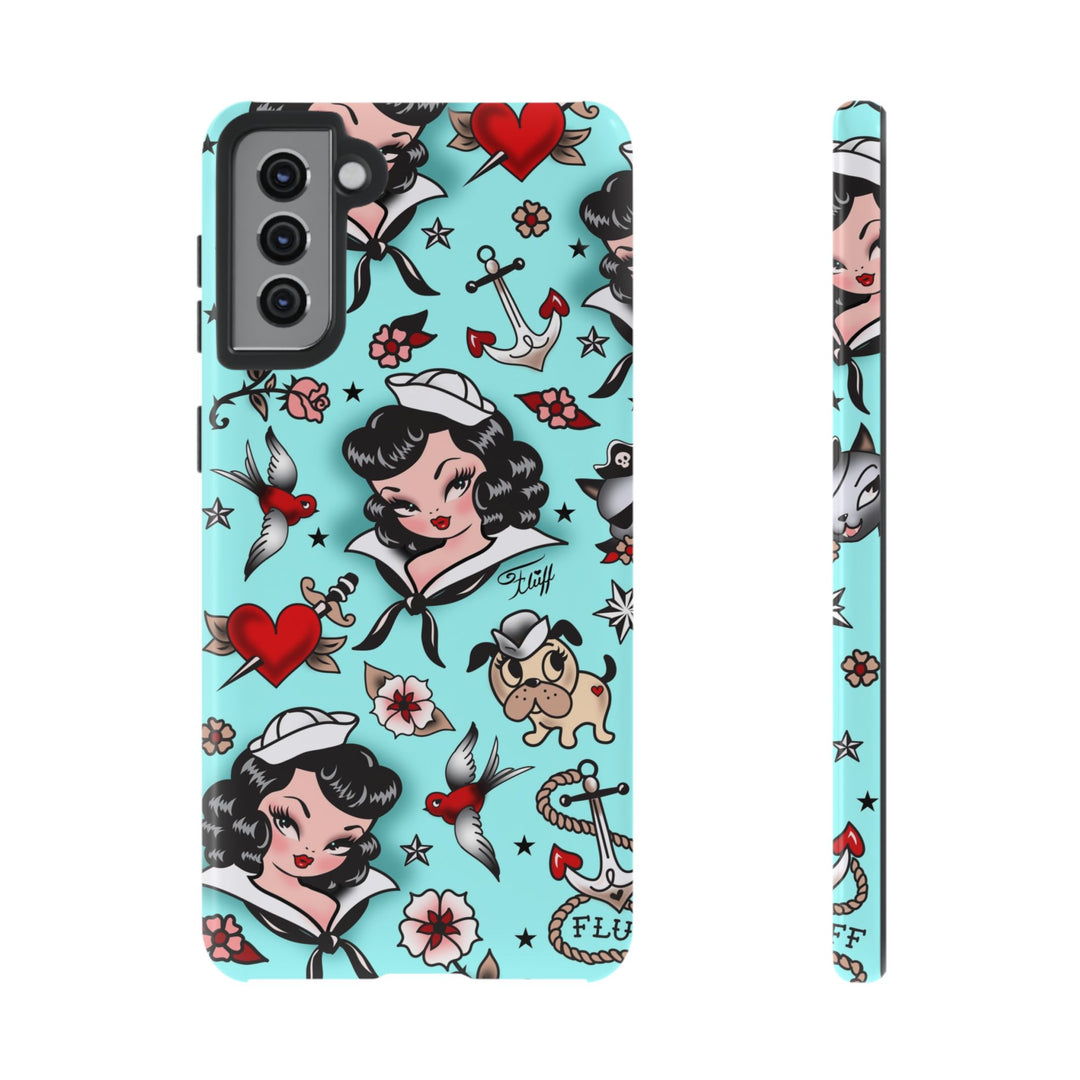 Suzy Sailor Girl on Light Blue • Phone Case