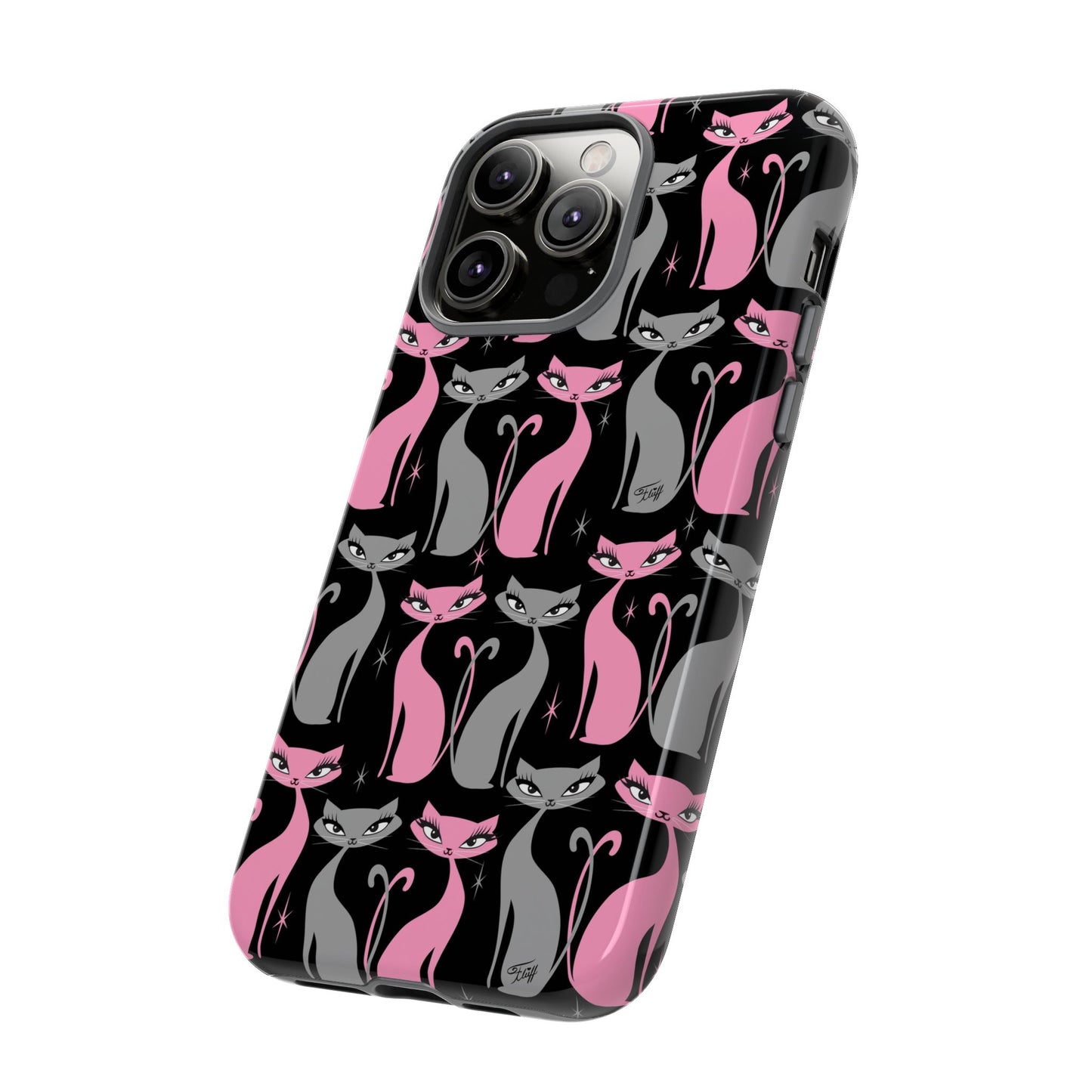 Mod Love Cats on Black • Tough Phone Case