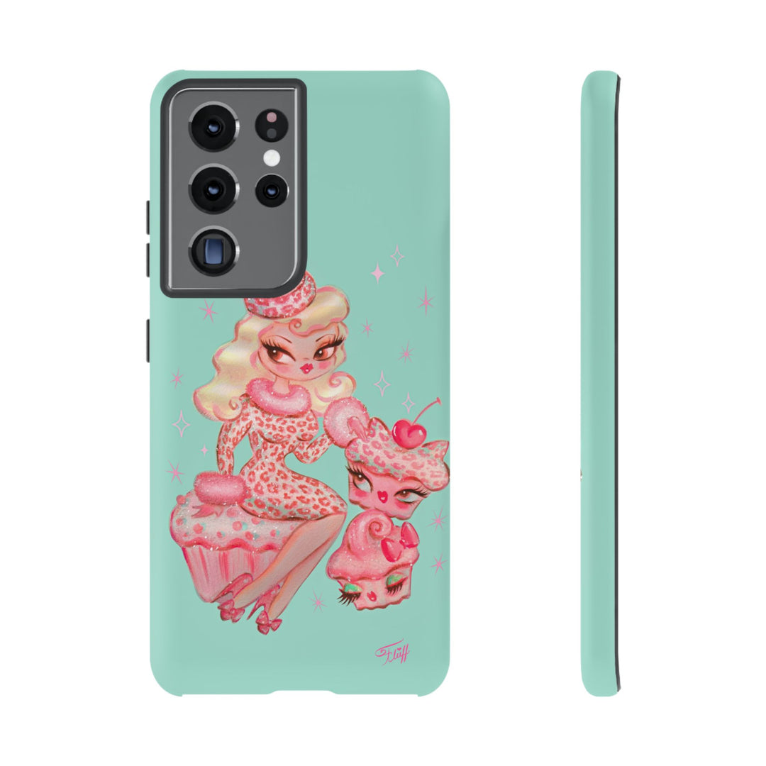 Leopard and Pink Cupcake Girl • Tough Phone Case