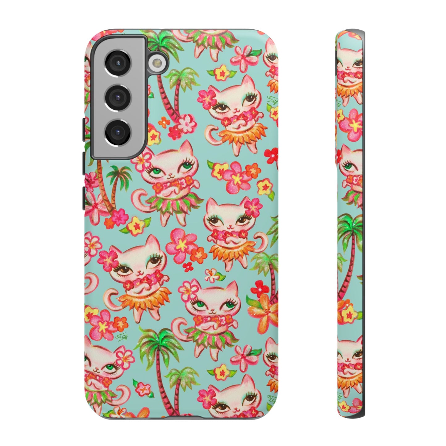 Hula Kitties Aqua • Tough Phone Case