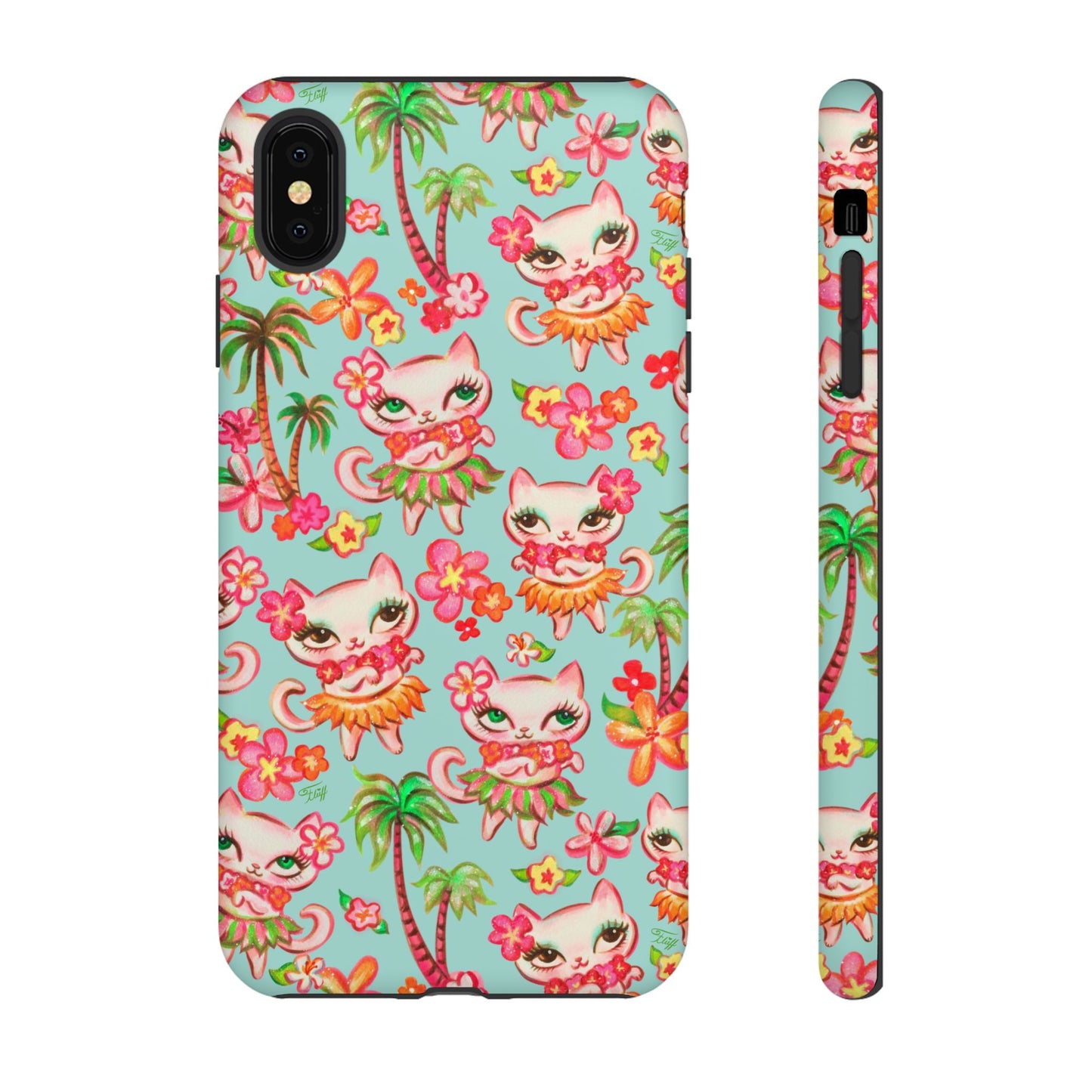 Hula Kitties Aqua • Tough Phone Case