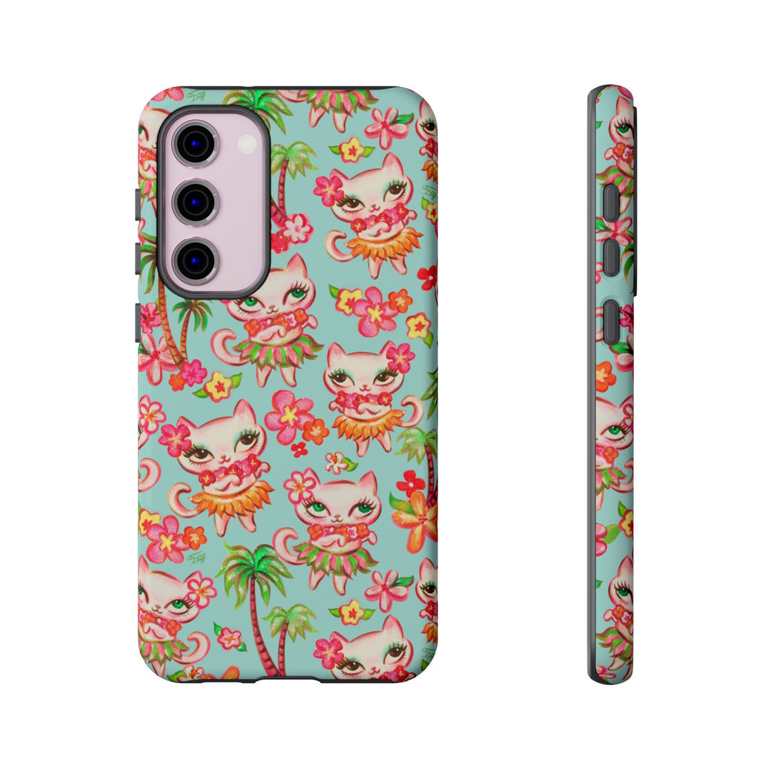 Hula Kitties Aqua • Tough Phone Case