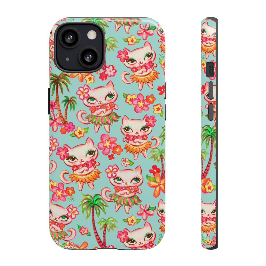 Hula Kitties Aqua • Tough Phone Case