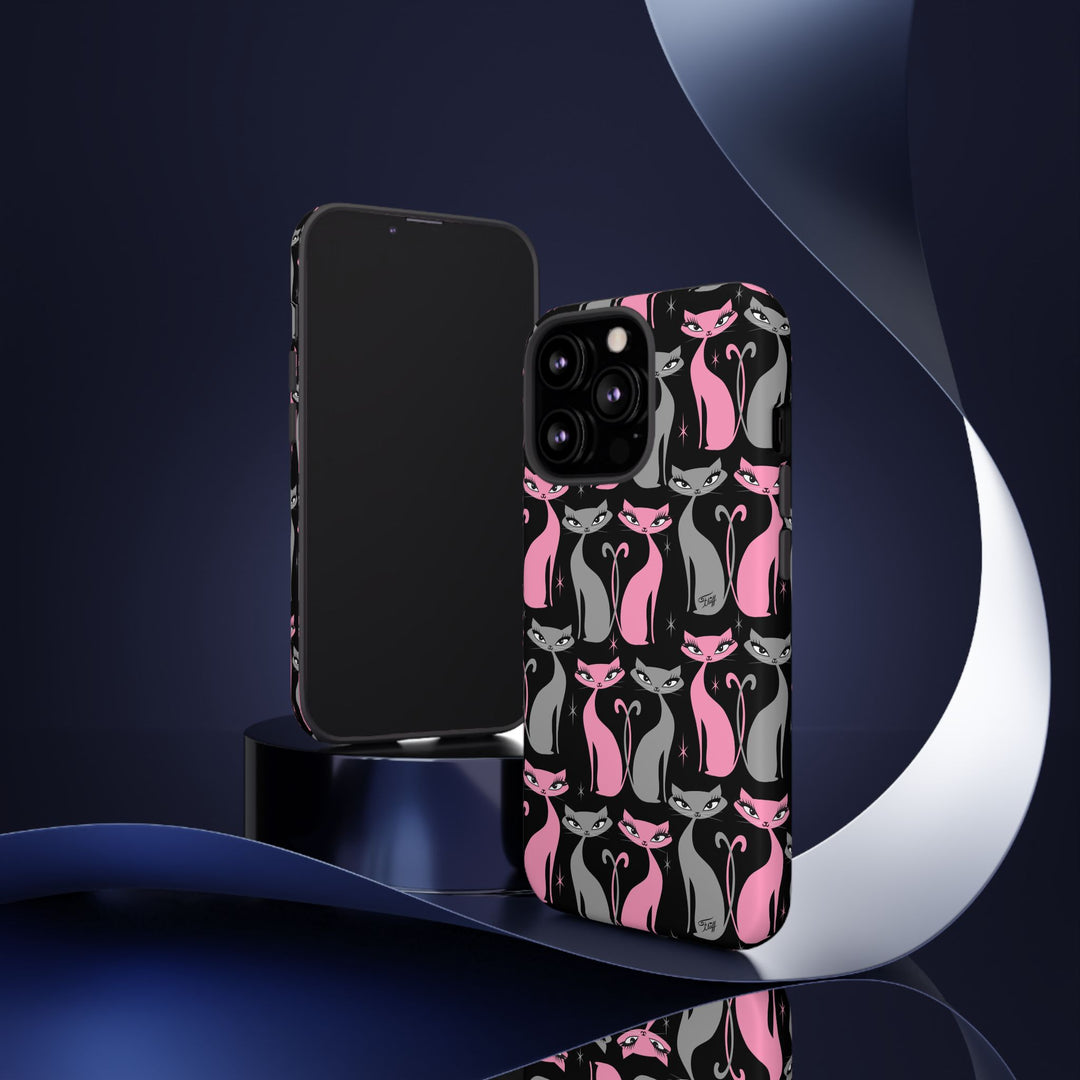 Mod Love Cats on Black • Tough Phone Case