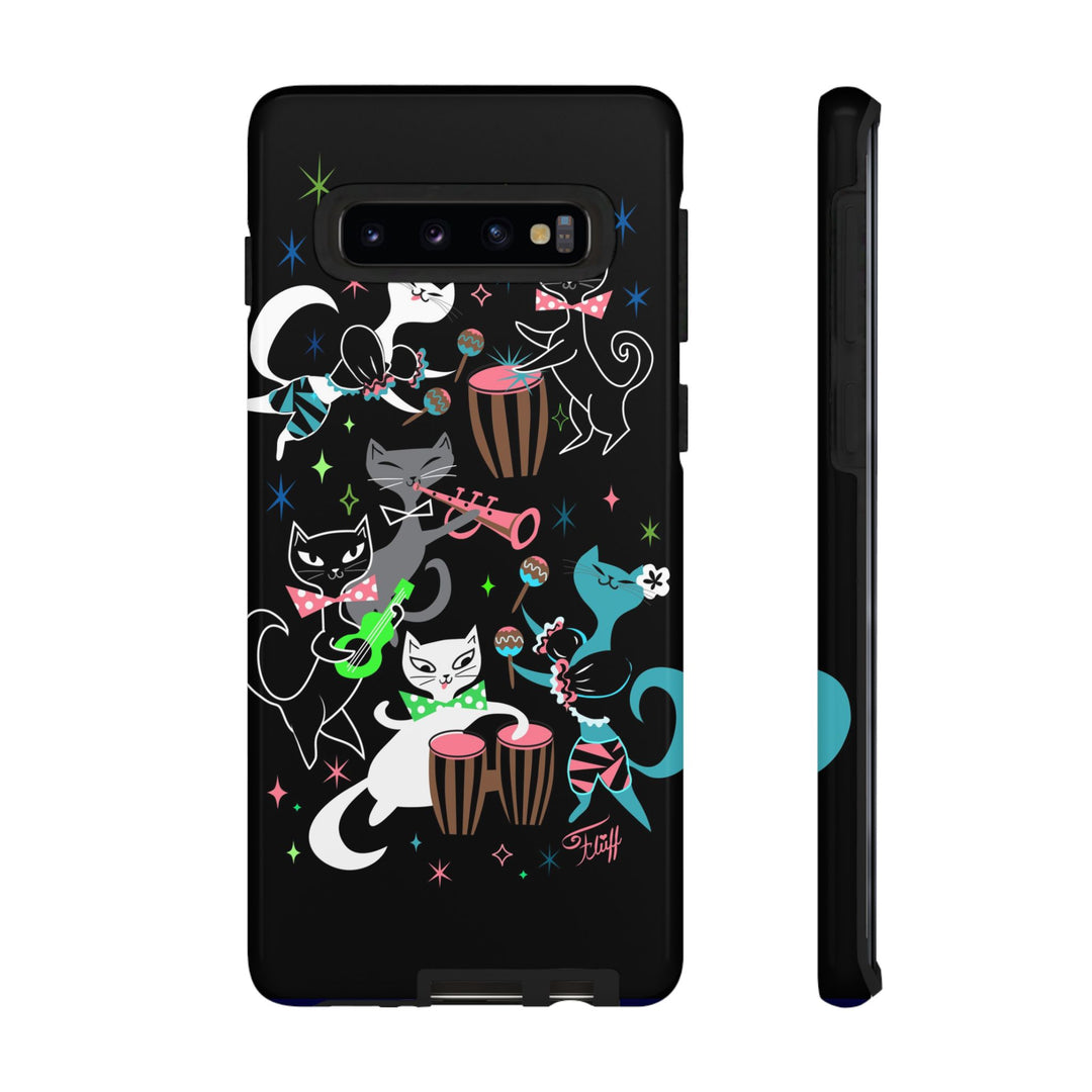 Mambo Kitties Band on Black • Tough Phone Case