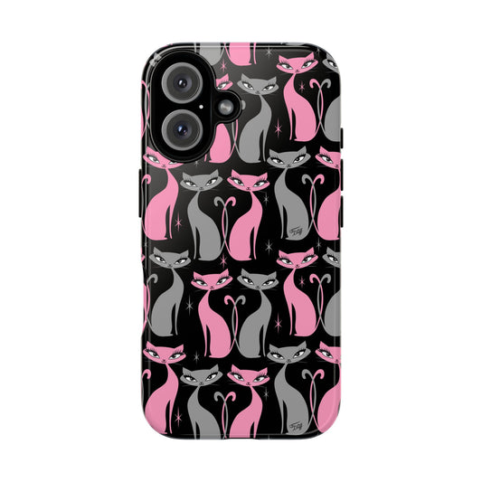 Mod Love Cats on Black • Tough Phone Case