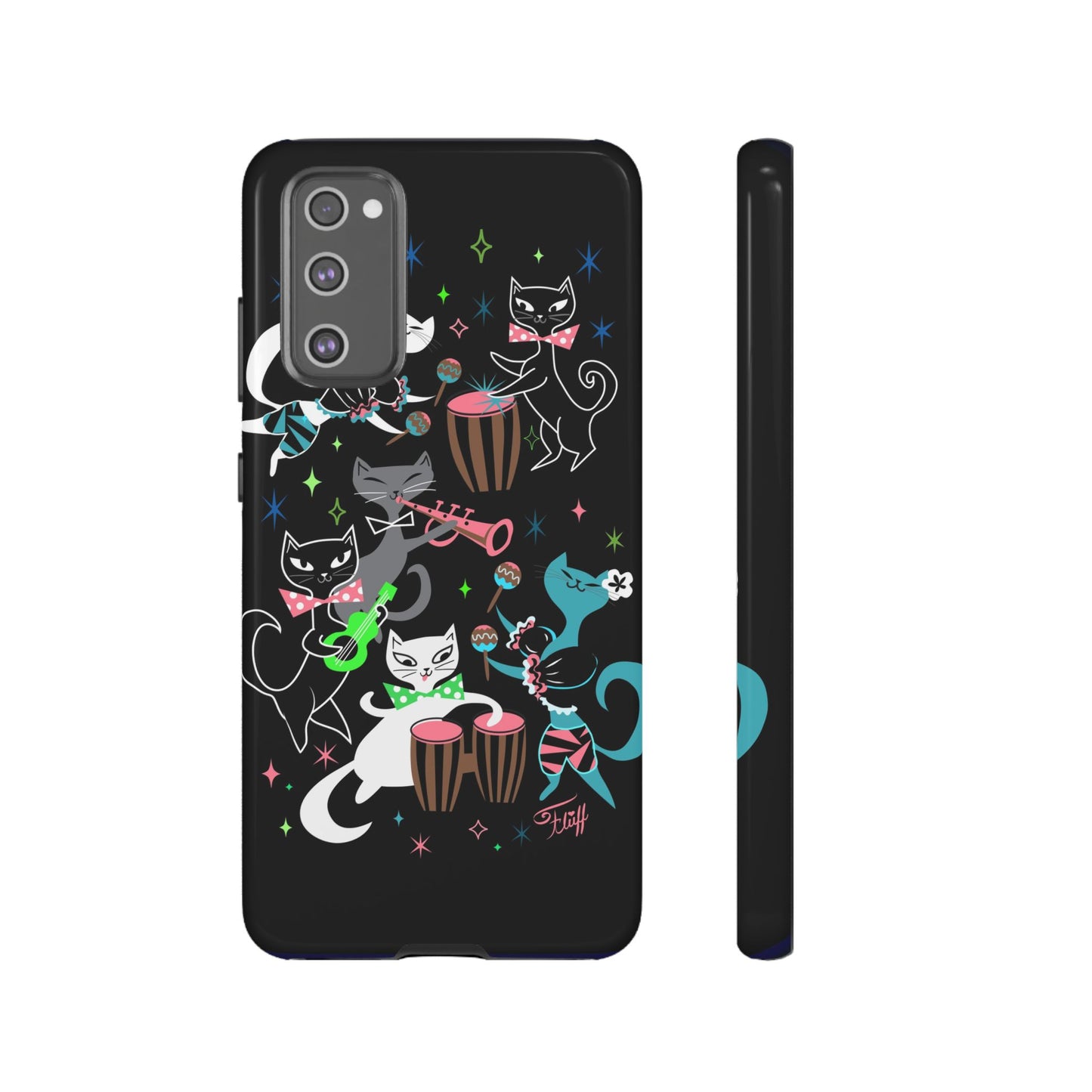 Mambo Kitties Band on Black • Tough Phone Case