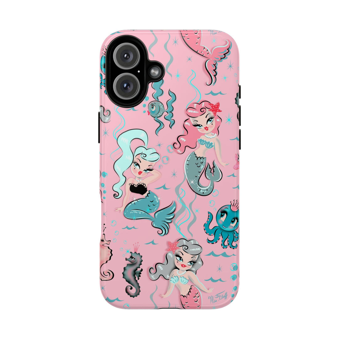 Babydoll Mermaids on Pink • Tough Phone Case