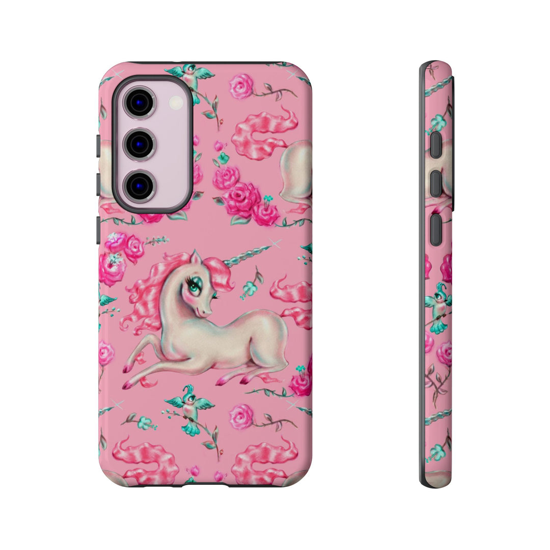Unicorns and Roses on Pink • Tough Phone Case