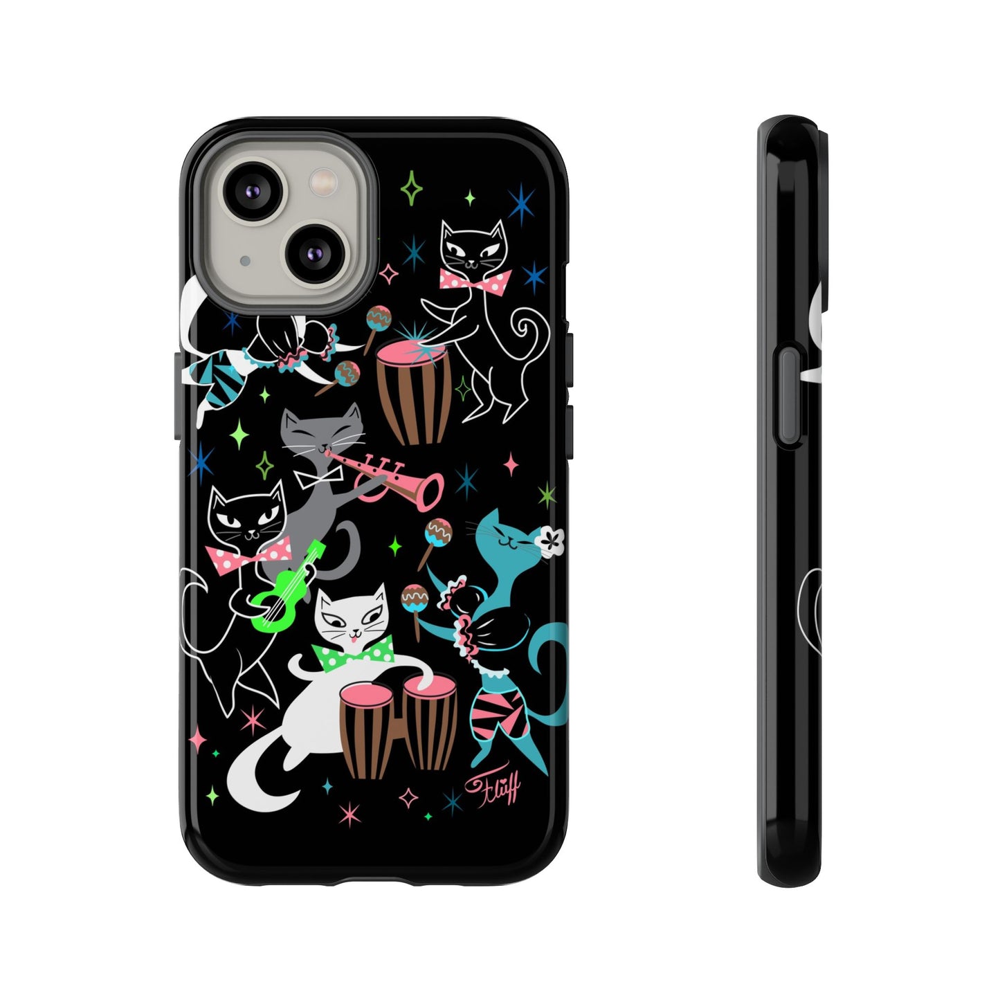 Mambo Kitties Band on Black • Tough Phone Case