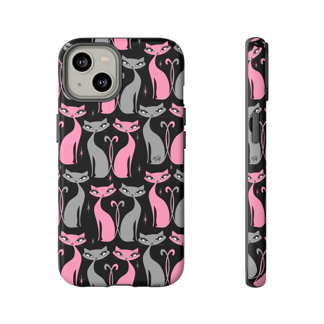 Mod Love Cats on Black • Tough Phone Case