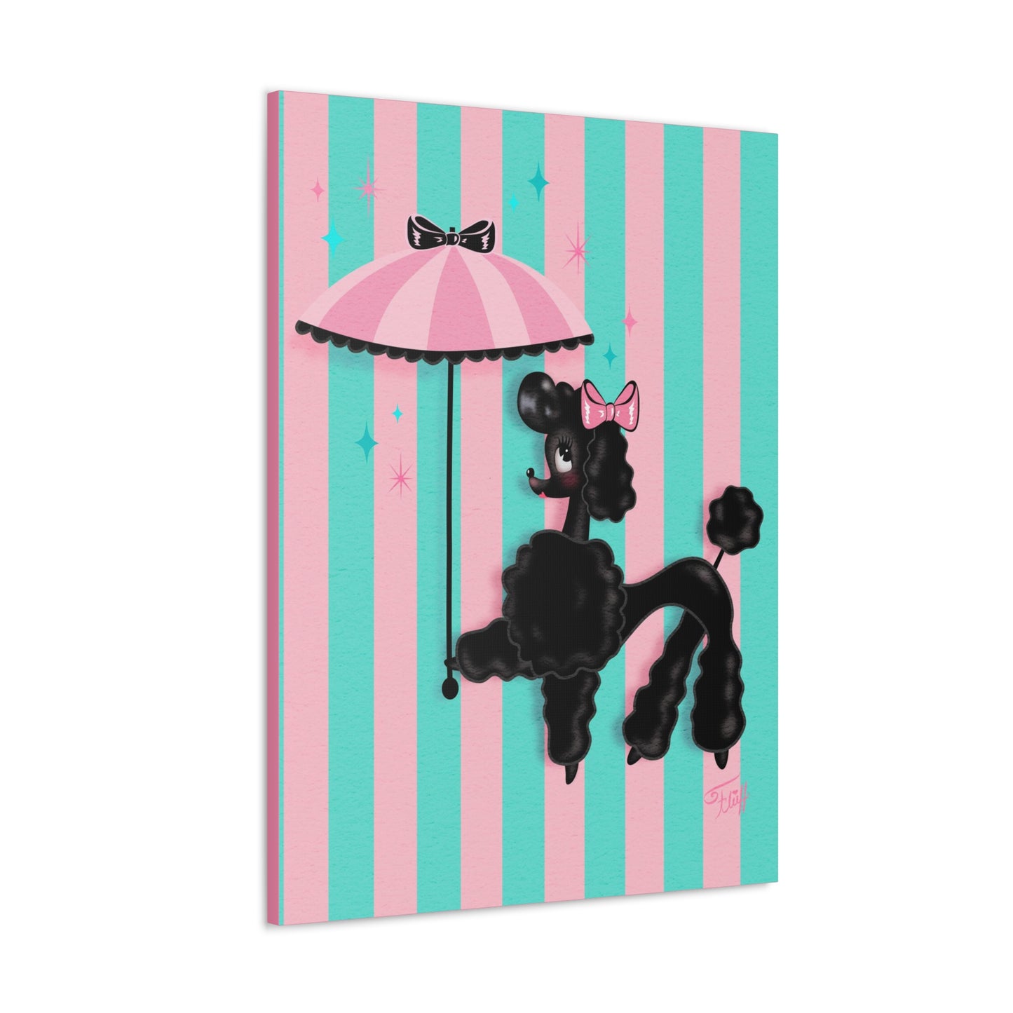 Pixie Poodle with Parasol  • Canvas Gallery Wrap