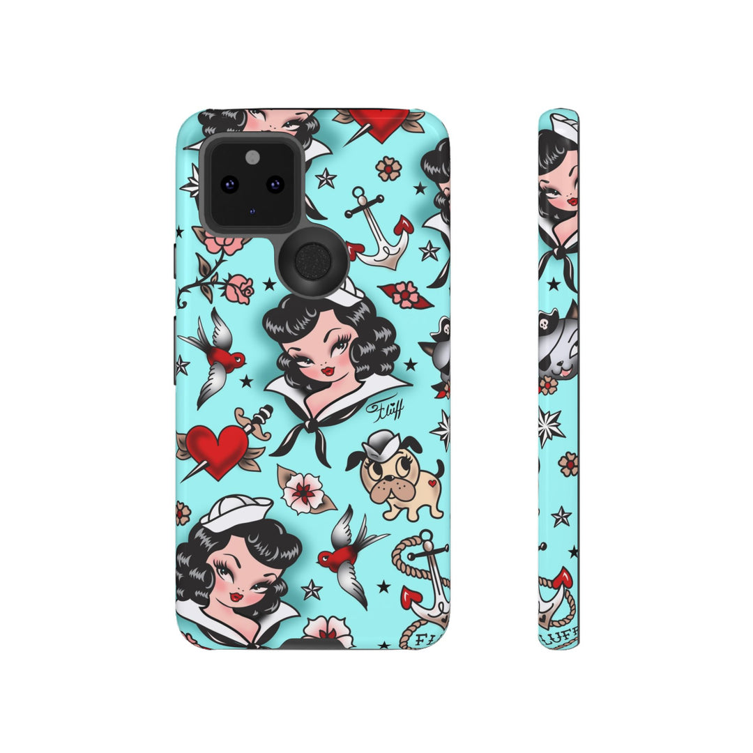 Suzy Sailor Girl on Light Blue • Phone Case