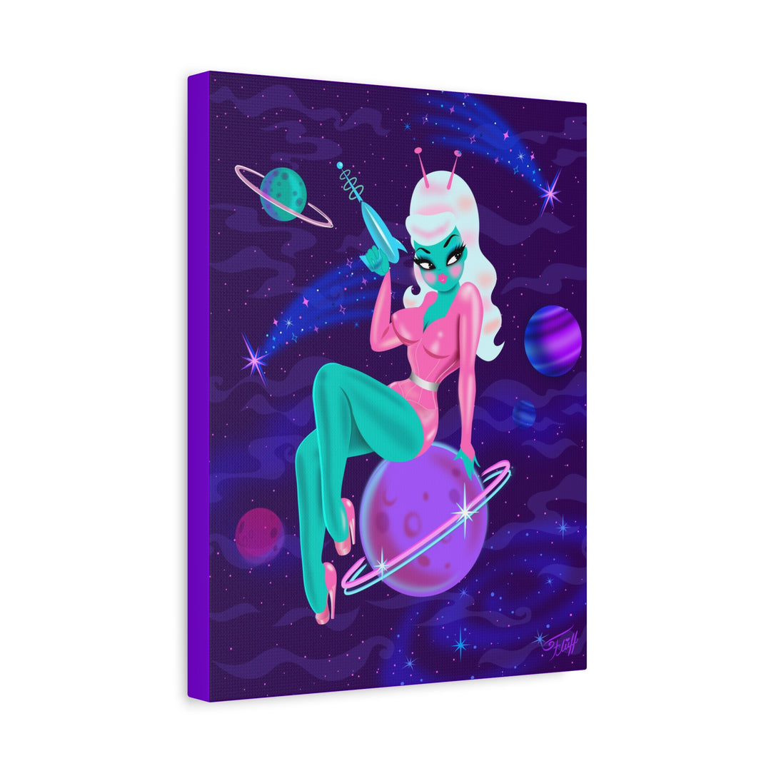 Alien Girl on Saturn • Canvas Gallery Wrap