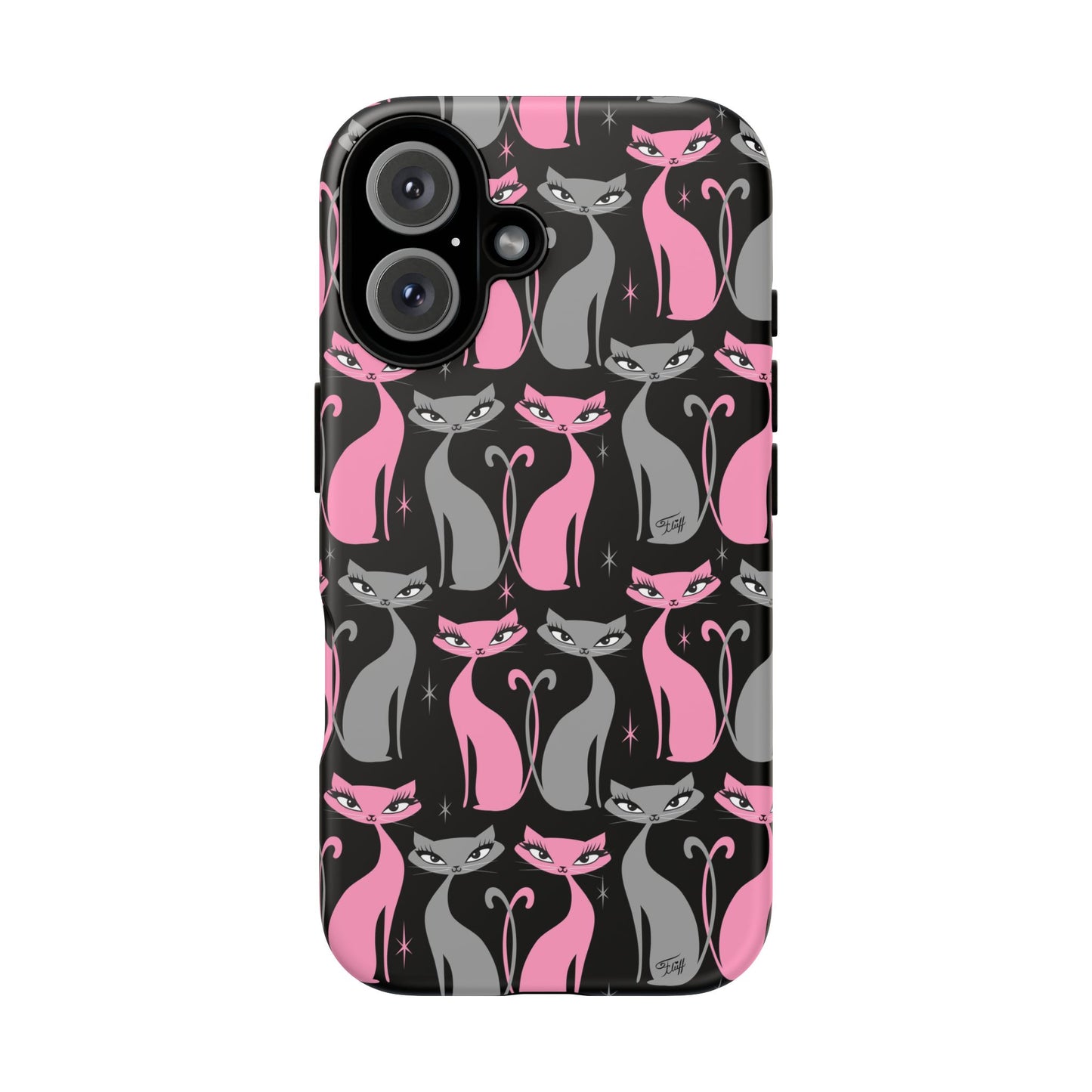 Mod Love Cats on Black • Tough Phone Case