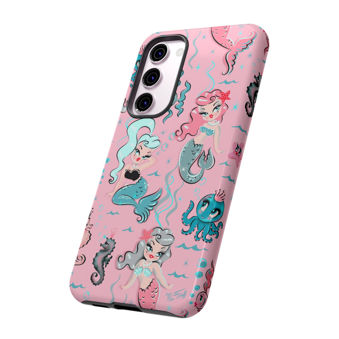 Babydoll Mermaids on Pink • Tough Phone Case