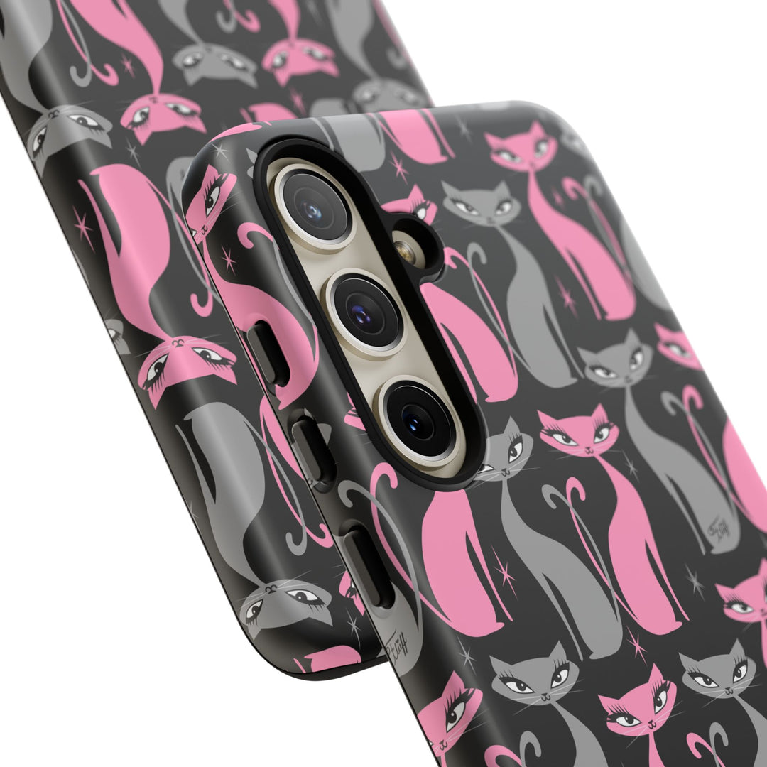 Mod Love Cats on Black • Tough Phone Case