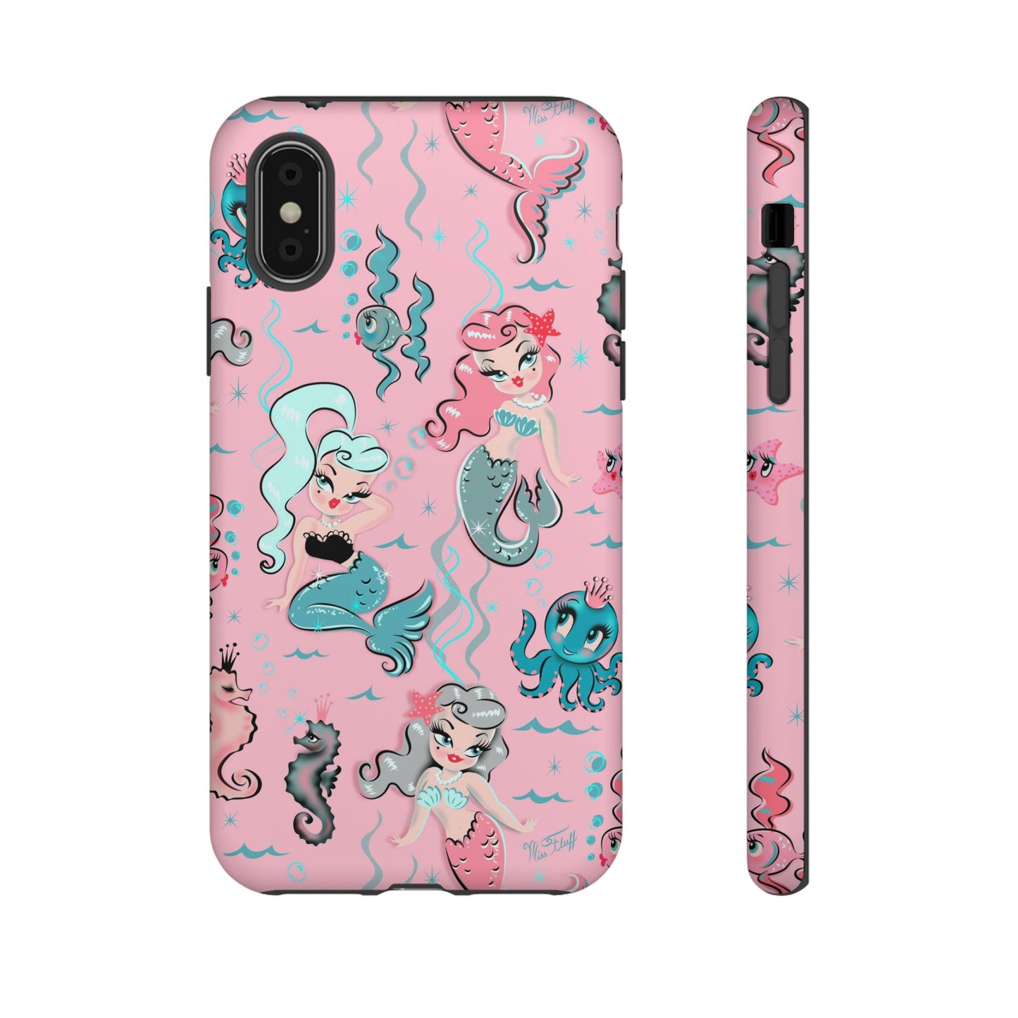 Babydoll Mermaids on Pink • Tough Phone Case