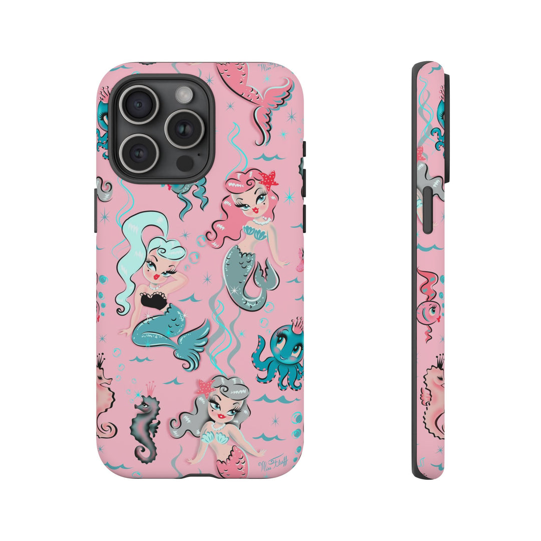 Babydoll Mermaids on Pink • Tough Phone Case