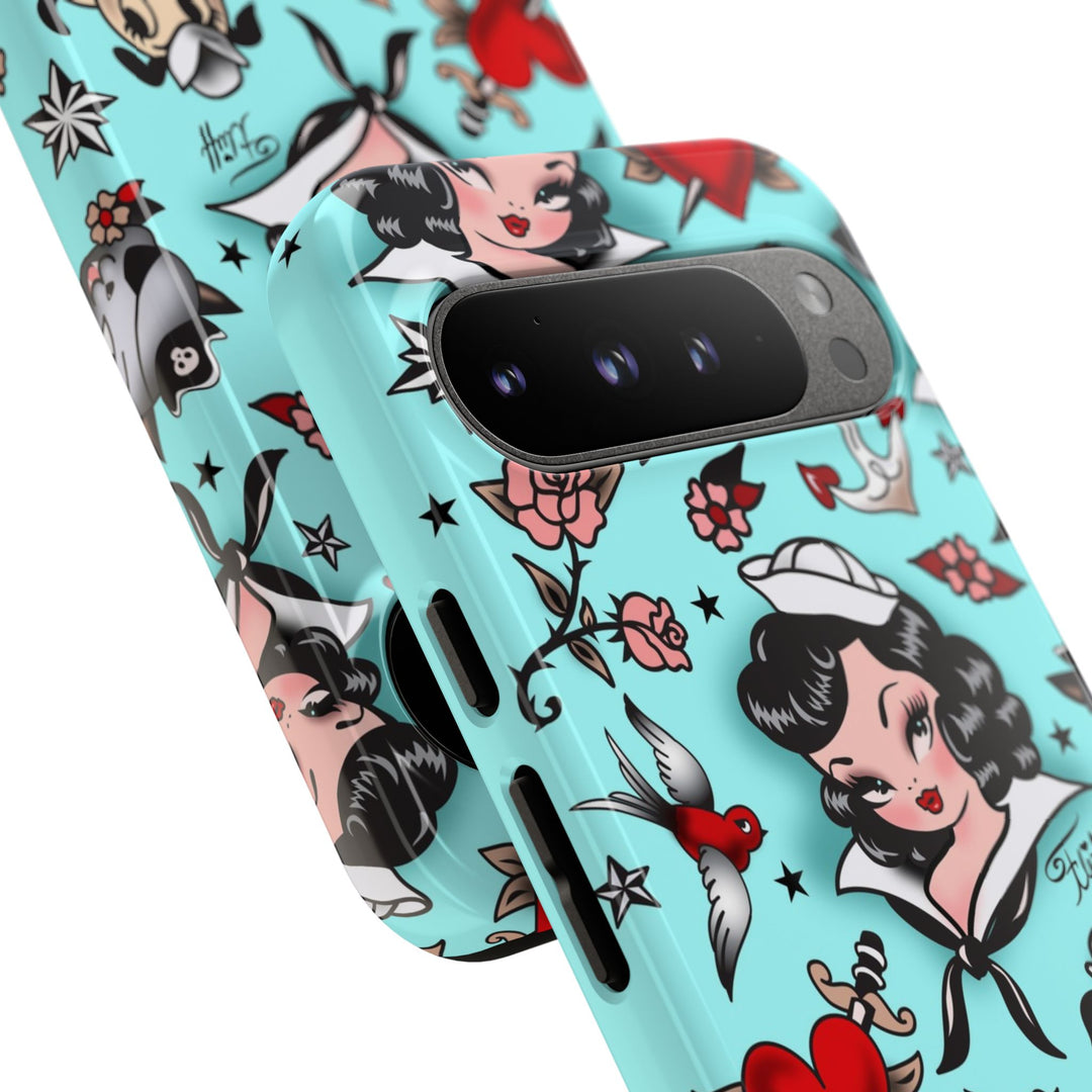 Suzy Sailor Girl on Light Blue • Phone Case