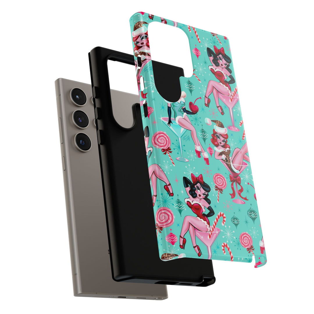 Christmas Candy Martini Pinup Girls • Tough Phone Case