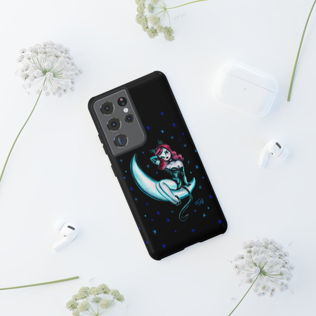 Kitten on the Moon • Tough Phone Case