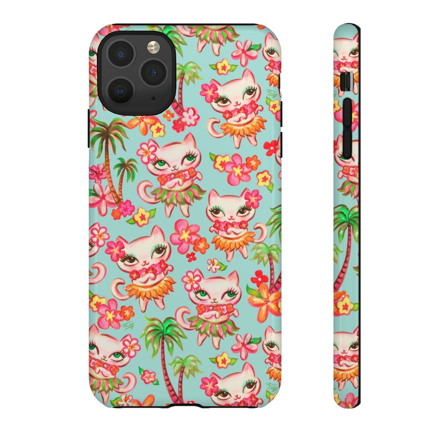 Hula Kitties Aqua • Tough Phone Case