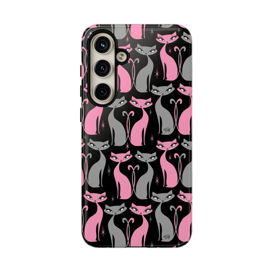 Mod Love Cats on Black • Tough Phone Case