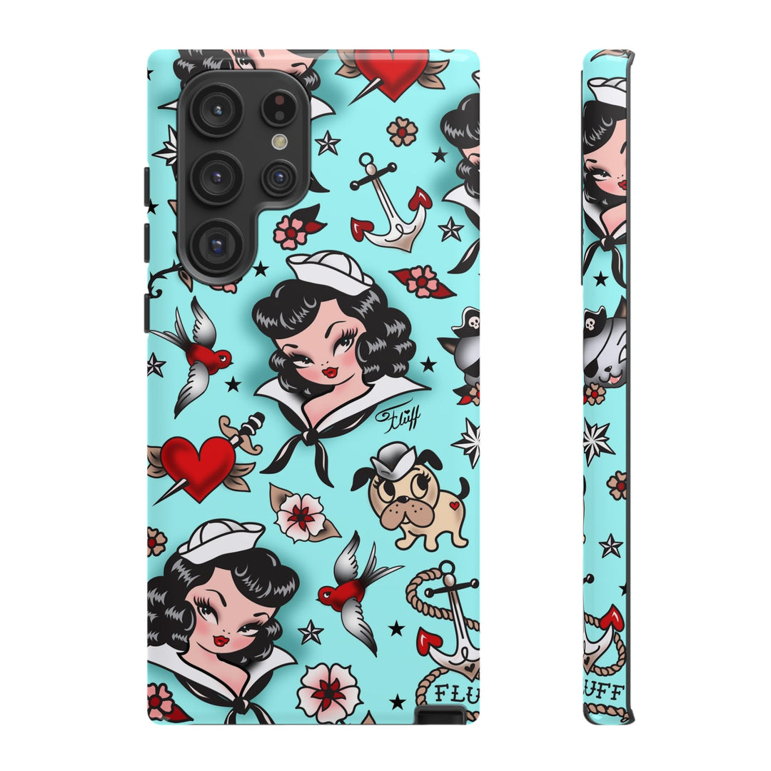 Suzy Sailor Girl on Light Blue • Phone Case