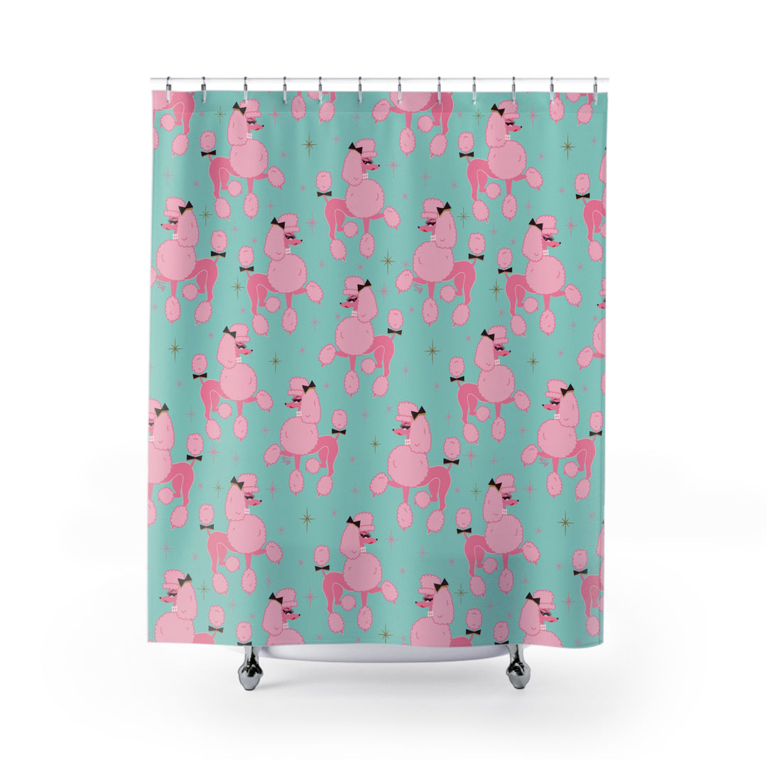 Penelope Pink Prancing Poodles • Shower Curtain