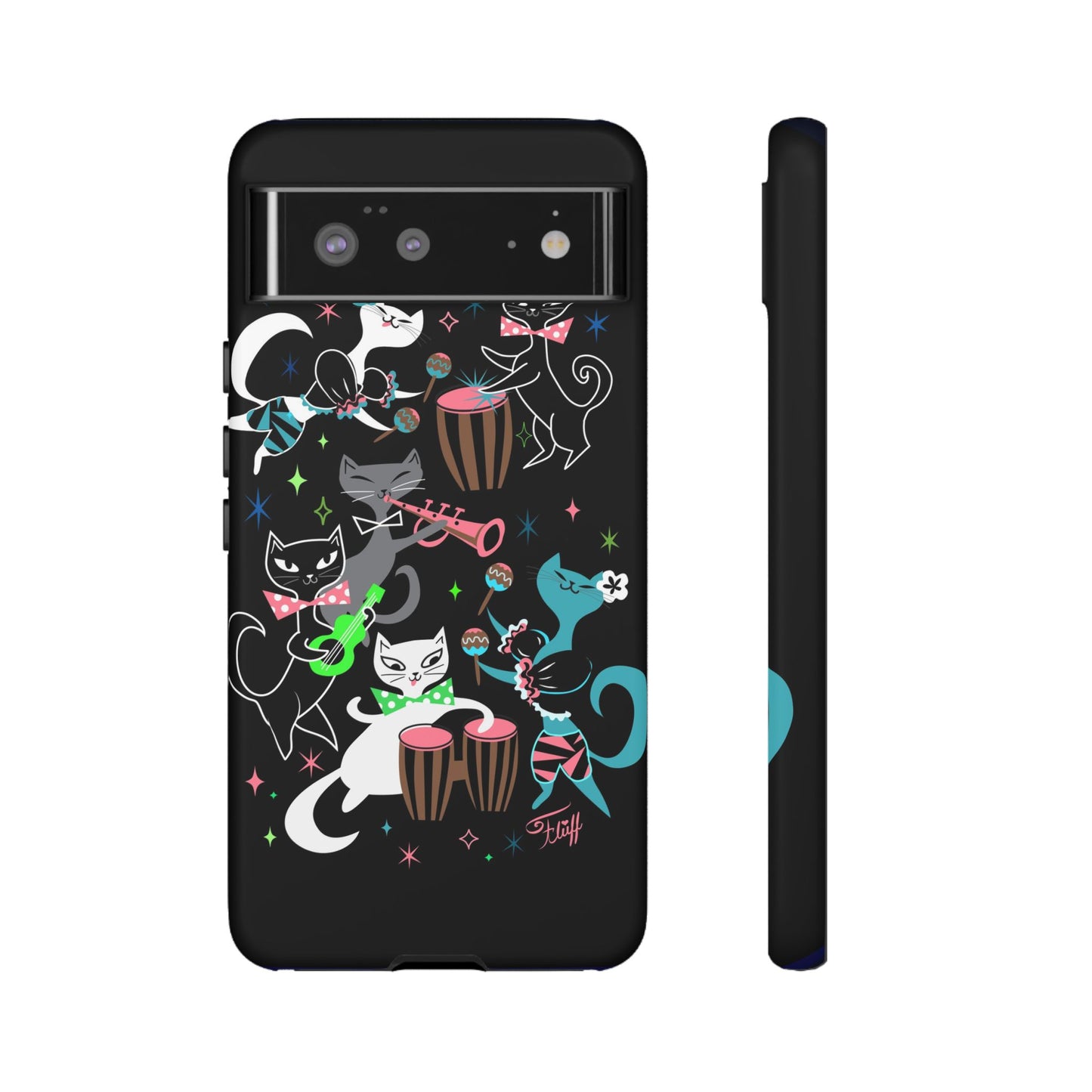 Mambo Kitties Band on Black • Tough Phone Case