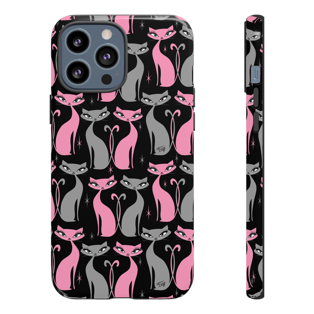 Mod Love Cats on Black • Tough Phone Case